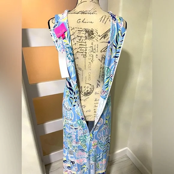 LILLY PULITZER MCKINLEY MAXI DRESS BLUE PERI LAPIS LANTERNS NWT - Picture 7 of 12